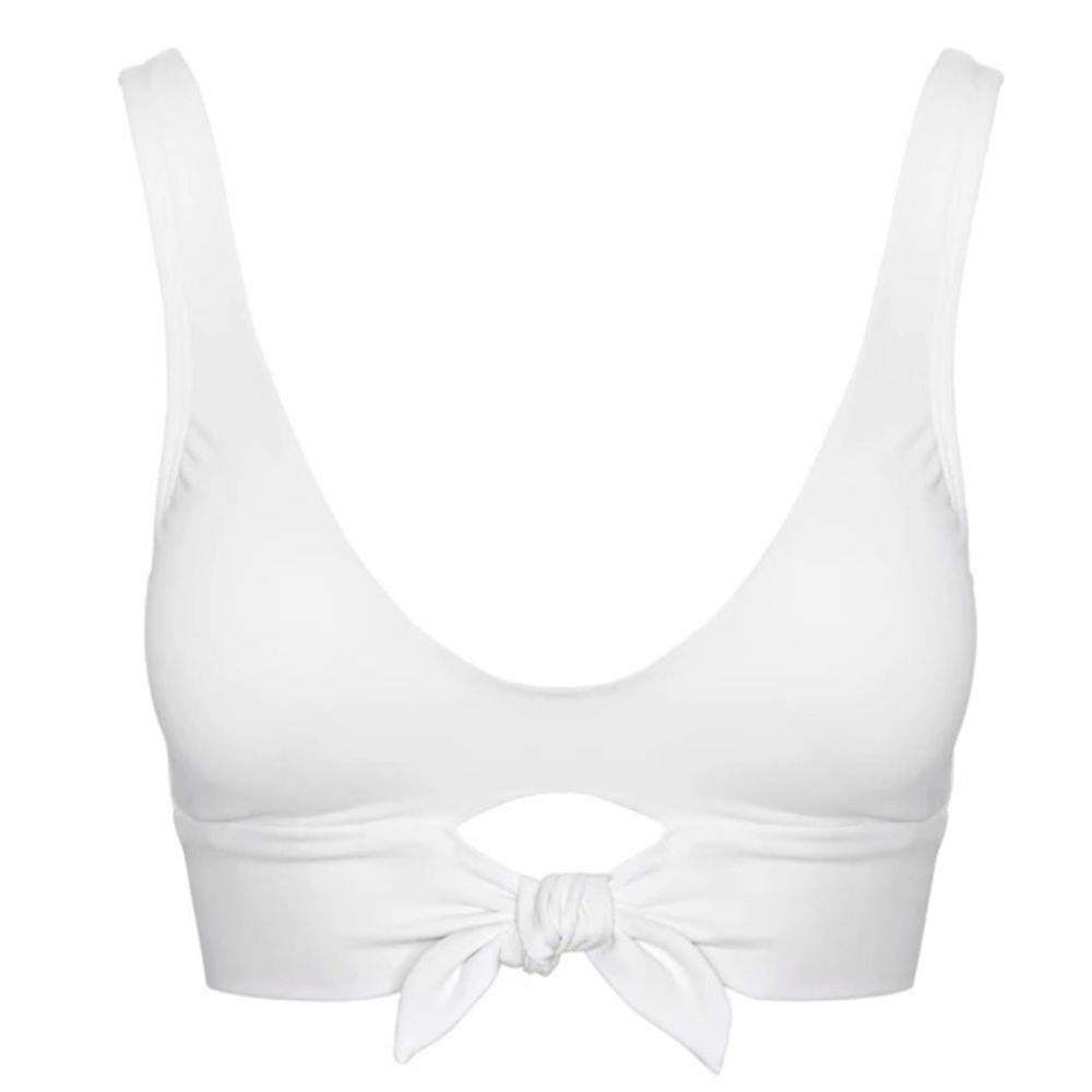 Robin Piccone Ava Knot Bikini Top (White)